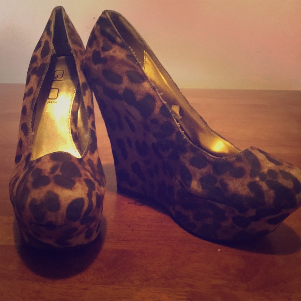 Cheetah print wedges